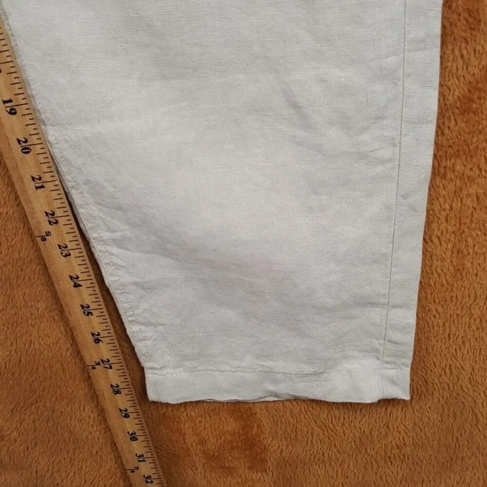 WAX LONDON Pants Mens Size 36 Tan Straight Leg 100% Linen KURT Trouser $175